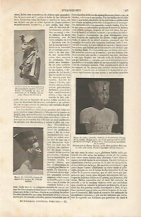 LAMINA ESPASA 31822: Bustos de Tutakhamon y Nefertiti