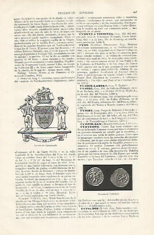 LAMINA ESPASA 31831: Escudo de Tynemouth Inglaterra