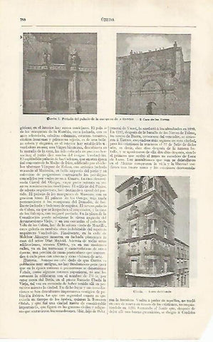 LAMINA ESPASA 31834: Torre del Conde y Casa de las Torres en Ubeda Jaen