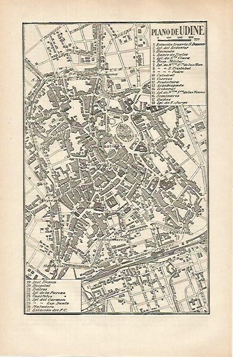 LAMINA ESPASA 31842: Plano de Udine Italia