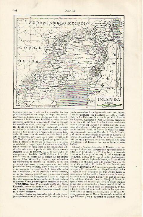 LAMINA ESPASA 31844: Mapa de Uganda