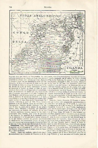 LAMINA ESPASA 31844: Mapa de Uganda