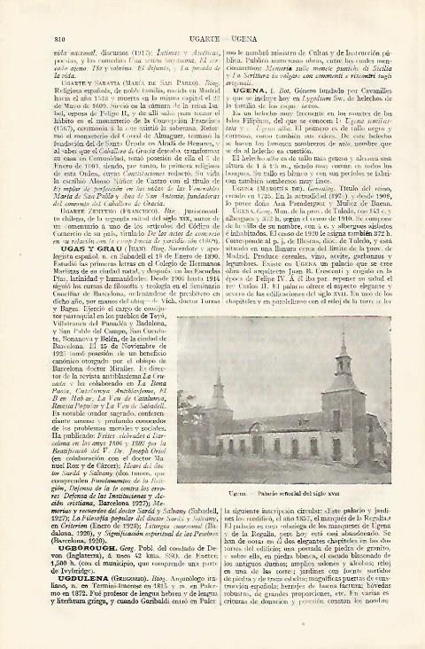 LAMINA ESPASA 31846: Palacio del siglo XVI en Ugena Toledo