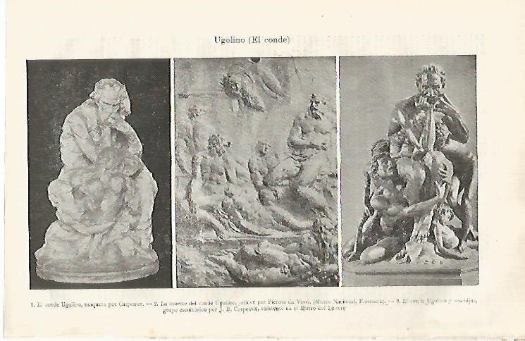 LAMINA ESPASA 31848: Esculturas del Conde Ugolino en el Louvre