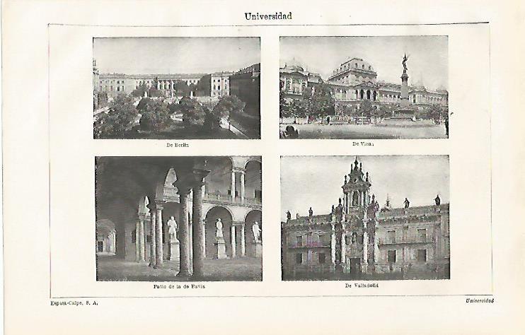 LAMINA ESPASA 31881: Universidad de Belin Viena y Valladolid 