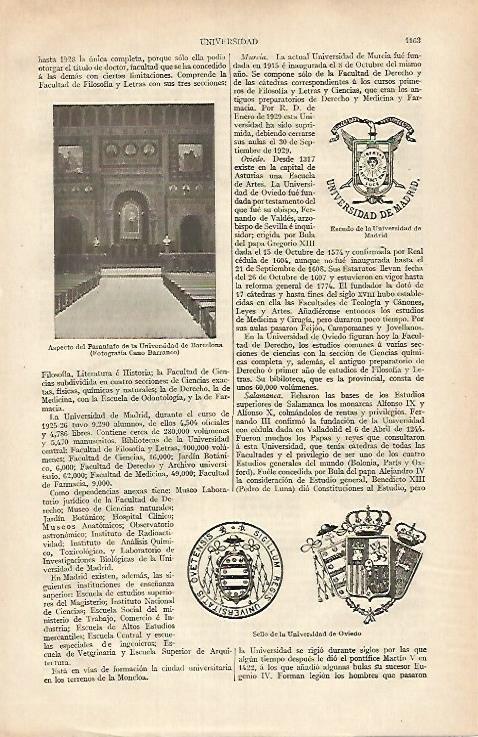 LAMINA ESPASA 31885: Paraninfo de la Universidad de Barcelona