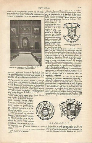 LAMINA ESPASA 31885: Paraninfo de la Universidad de Barcelona