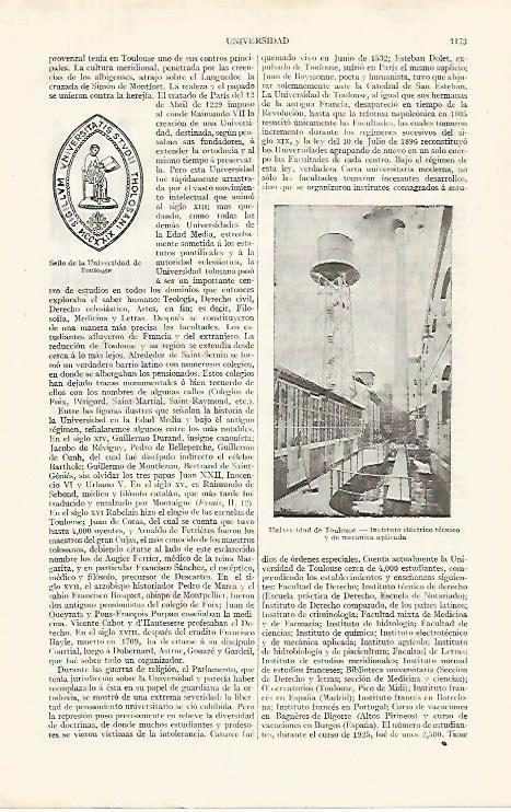 LAMINA ESPASA 31888: Univeersidad de Toulouse