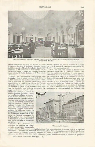 LAMINA ESPASA 31900: Sala de lectura de la Universidad de Friburgo Suiza