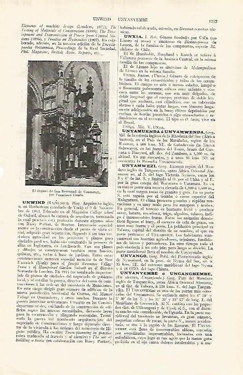 LAMINA ESPASA 31910: Organo de San Bertrand de Commings por F. Unwin