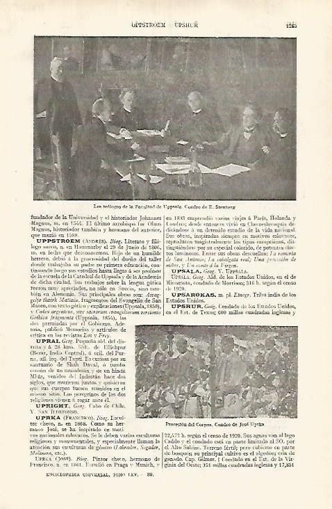 LAMINA ESPASA 31912: Los teologos de la Facultad de Upsala por Stenberg