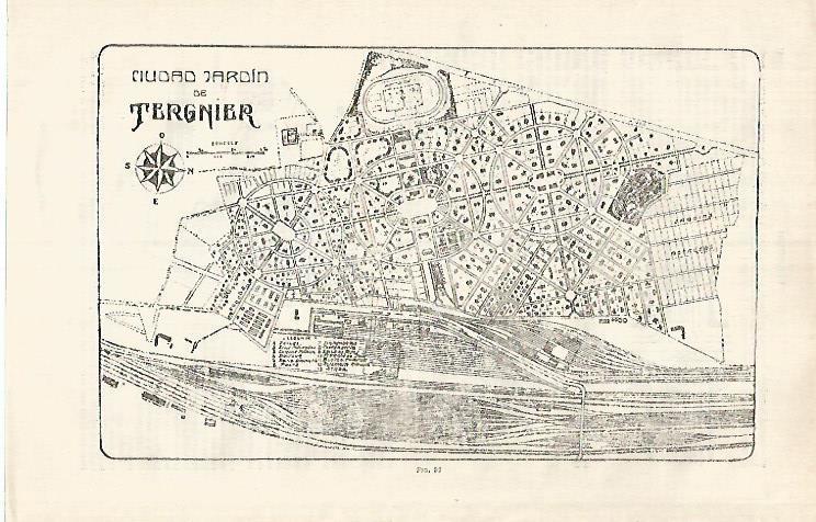 LAMINA ESPASA 31921: Plano de la Ciudad Jardin de Tergnier