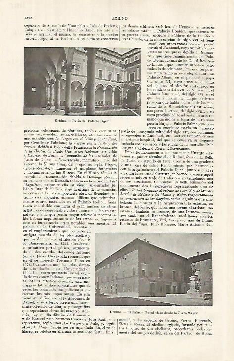 LAMINA ESPASA 31925: Palacio Ducal de Urbino Italia
