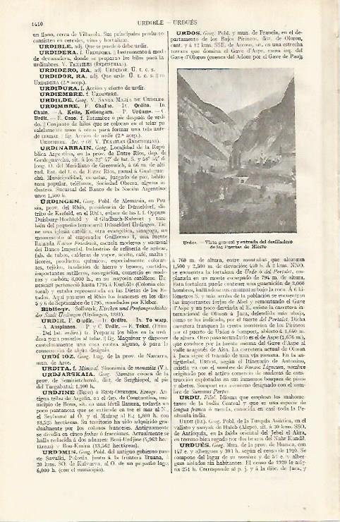 LAMINA ESPASA 31927: Vista de Urdos Francia