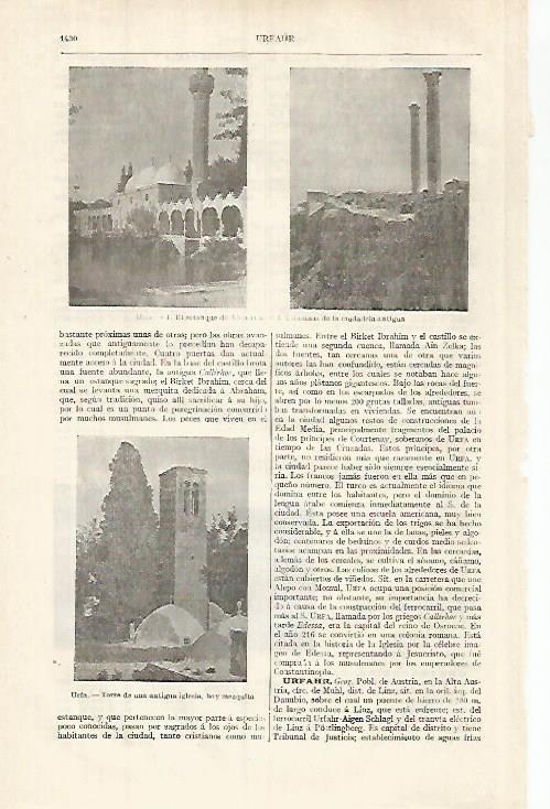 LAMINA ESPASA 31928: Vistas de Urfa Turquia