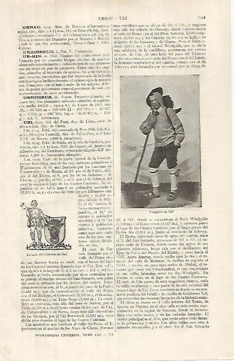 LAMINA ESPASA 31929: Vaquero de Uri Suiza