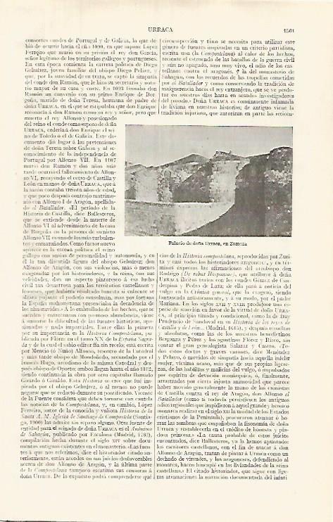 LAMINA ESPASA 31937: Palacio de Doña Urraca en Zamora