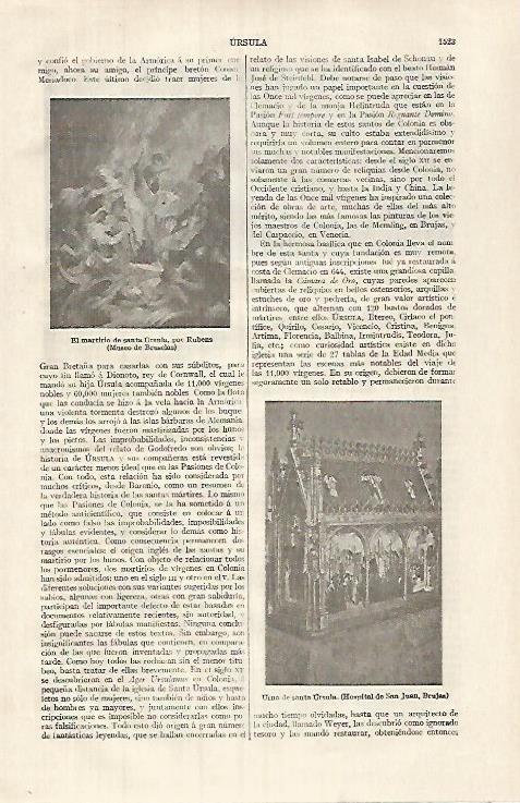 LAMINA ESPASA 31941: El martirio de Santa Ursula por Rubens