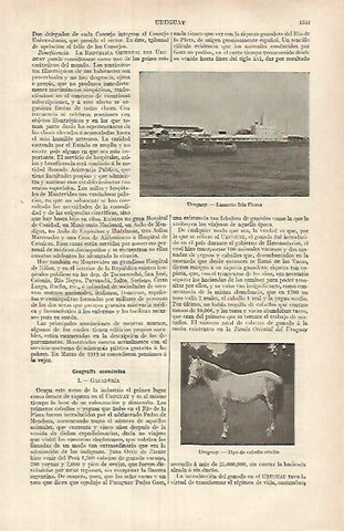 LAMINA ESPASA 31947:  Lazareto Isla Flores en Uruguay