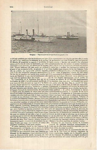 LAMINA ESPASA 31948: Barcos fluviales en Uruguay