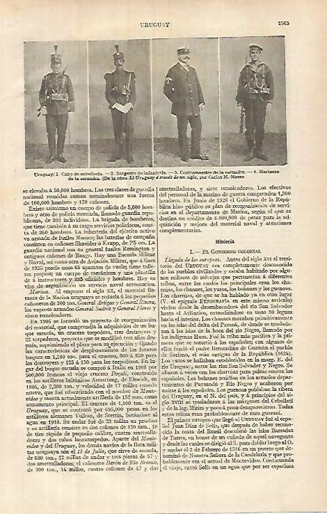 LAMINA ESPASA 31952: Soldados de Uruguay