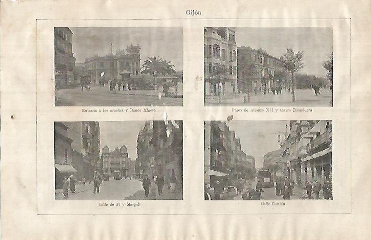 LAMINA ESPASA 31954: Vistas de Gijon
