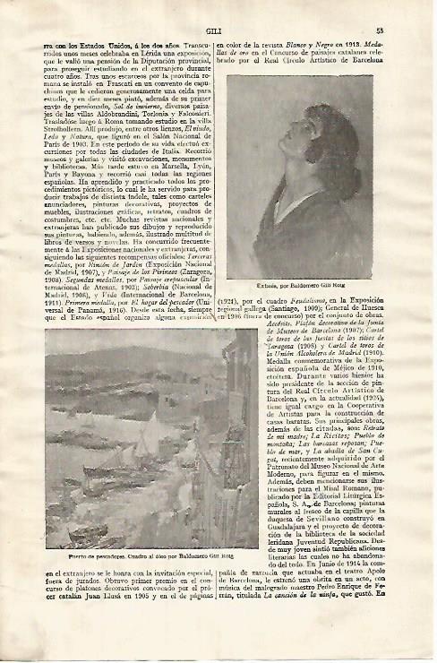 LAMINA ESPASA 31958: Extasis y Puerto de pescadores por Gili Roig