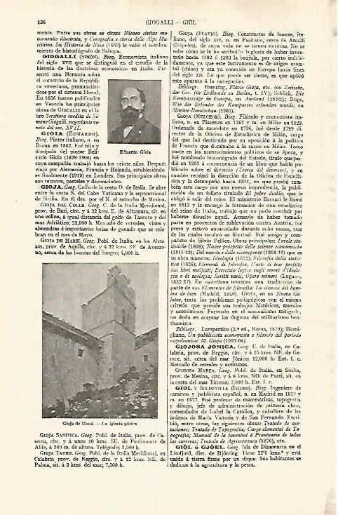 LAMINA ESPASA 31972: Iglesia gotica de Gioja de Marsi Italia