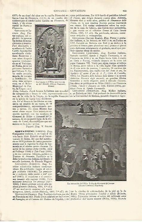 LAMINA ESPASA 31981: La Adoracion del Niño por Giovani di Jacopo