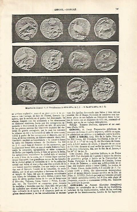 LAMINA ESPASA 31983: Monedas dee Girgenti Italia