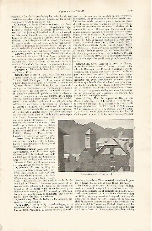 LAMINA ESPASA 31987: Vista parcial de Gistain Huesca