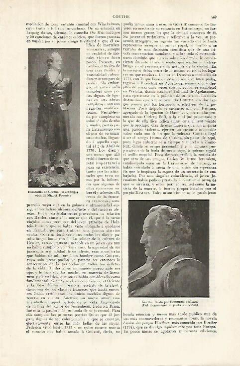 LAMINA ESPASA 32018: Estatuilla de Goethe por Powolny