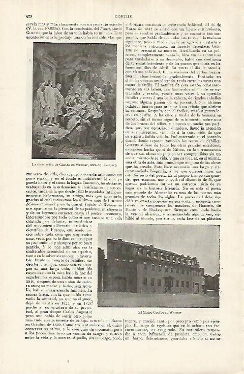 LAMINA ESPASA 32023:La coronacion de Goethe en Weimar por Kaulbach
