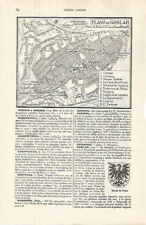 LAMINA ESPASA 32048: Plano de Goslar Alemania