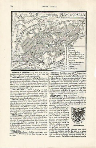 LAMINA ESPASA 32048: Plano de Goslar Alemania