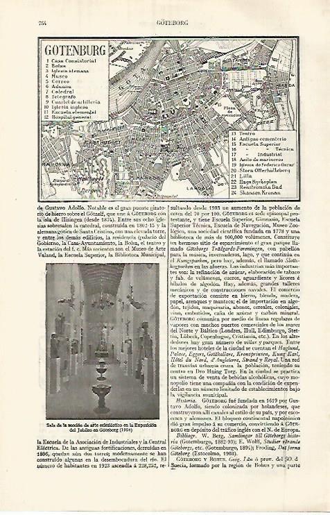 LAMINA ESPASA 32051: Plano de Gotenburg Suecia