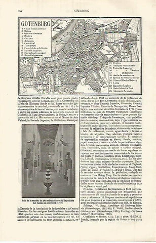 LAMINA ESPASA 32051: Plano de Gotenburg Suecia