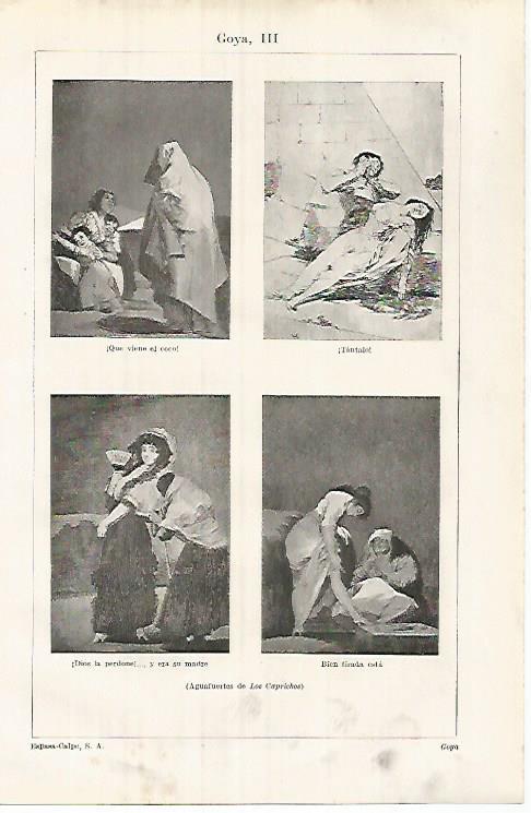 LAMINA ESPASA 32069: Aguafuertes de Los Caprichos de Goya