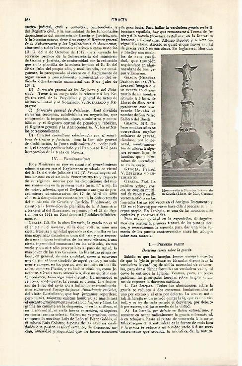 LAMINA ESPASA 32083: Monumento a Nuestra Señora de la Gracia en Lloret de Mar Girona