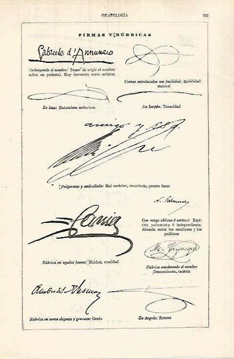 LAMINA ESPASA 32090: Firmas y rubricas en grafologia