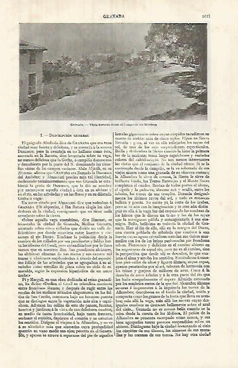 LAMINA ESPASA 32095: Campo de los Martires Granada