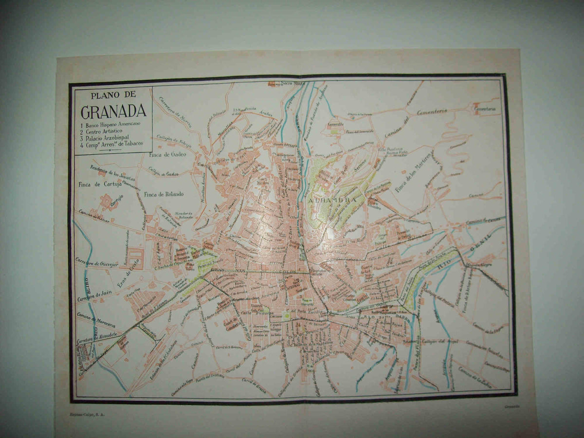 LAMINA ESPASA 32096: Plano de la ciudad de Granada
