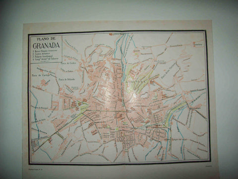 LAMINA ESPASA 32096: Plano de la ciudad de Granada