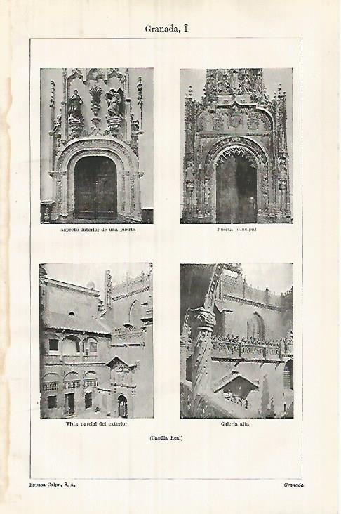 LAMINA ESPASA 32101: Capilla Real de Granada