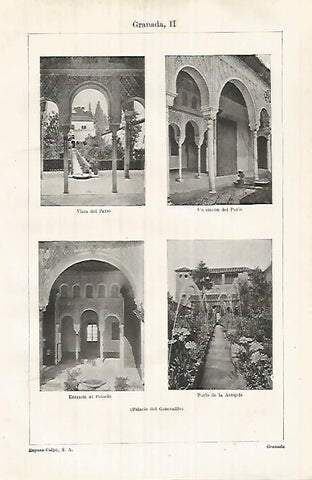 LAMINA ESPASA 32104: Palacio del Generalife en Granada