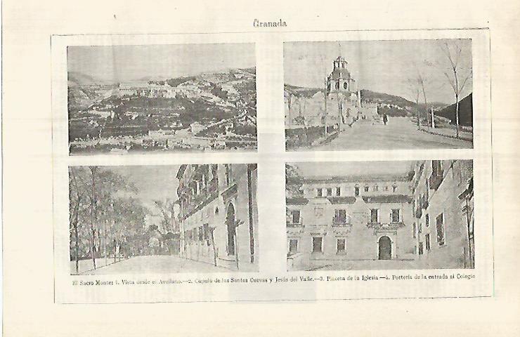 LAMINA ESPASA 32105: Sacro Monte Avellano Cupula de las Santas Cuevas y Colegio en Granada