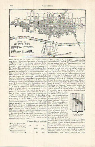 LAMINA ESPASA 32108: Plano de Granollers Barcelona