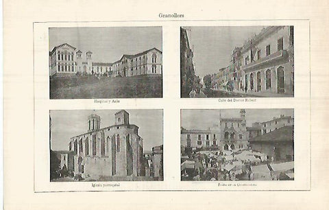 LAMINA ESPASA 32109: Vistas de Granollers Barcelona