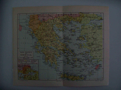 LAMINA ESPASA 32122: Mapa politico de Grecia