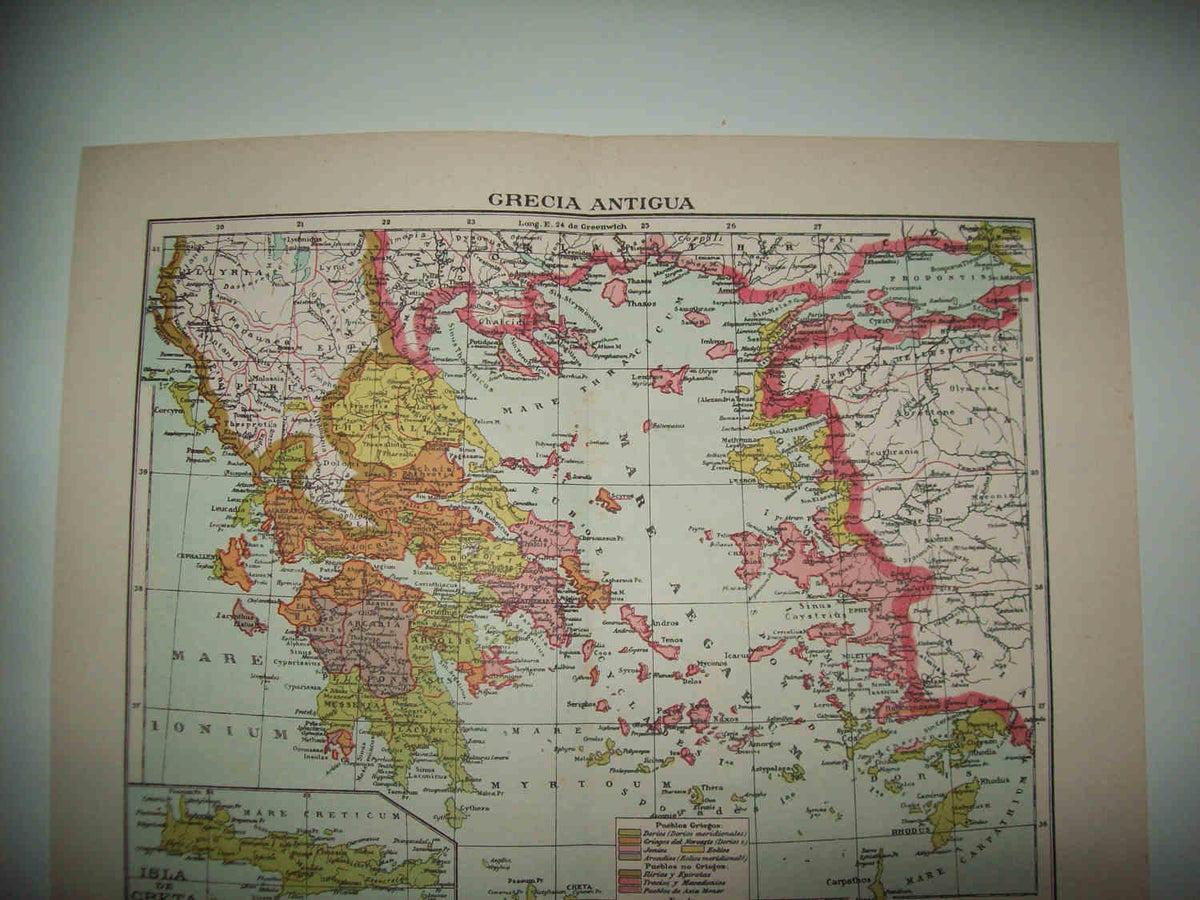 LAMINA ESPASA 32127: Mapa de Grecia Antigua